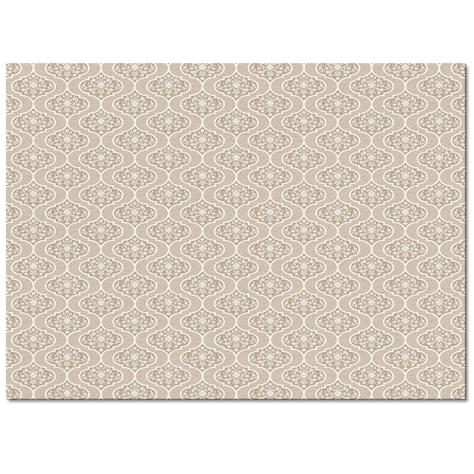 4'x6' Non-Shedding Boho Moroccan Tile Print Area Rug - Brown Abstract Lattice Design for Living Room, Bedroom, Kitchen & Bathroom Decor | Indoor Outdoor Home Carpet Runner