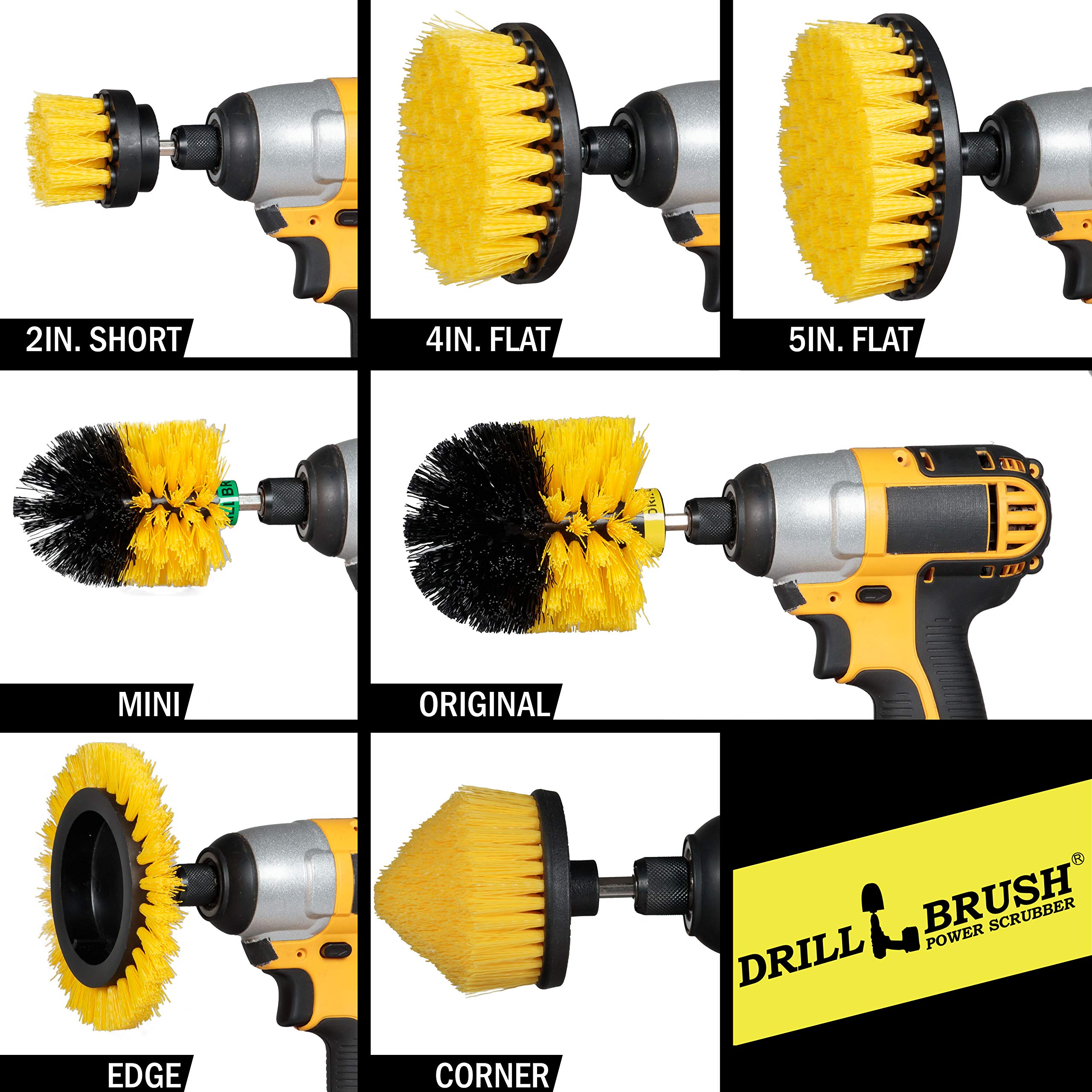 Useful Products Drill Brush Power Scrubber - 5-in-1 Bathroom Cleaning Kit with Toilet Brush, Shower Cleaner & Spin Brush - Heavy Duty Bathroom Accessories for Deep Cleaning Tiles, Grout, Sinks & Showers