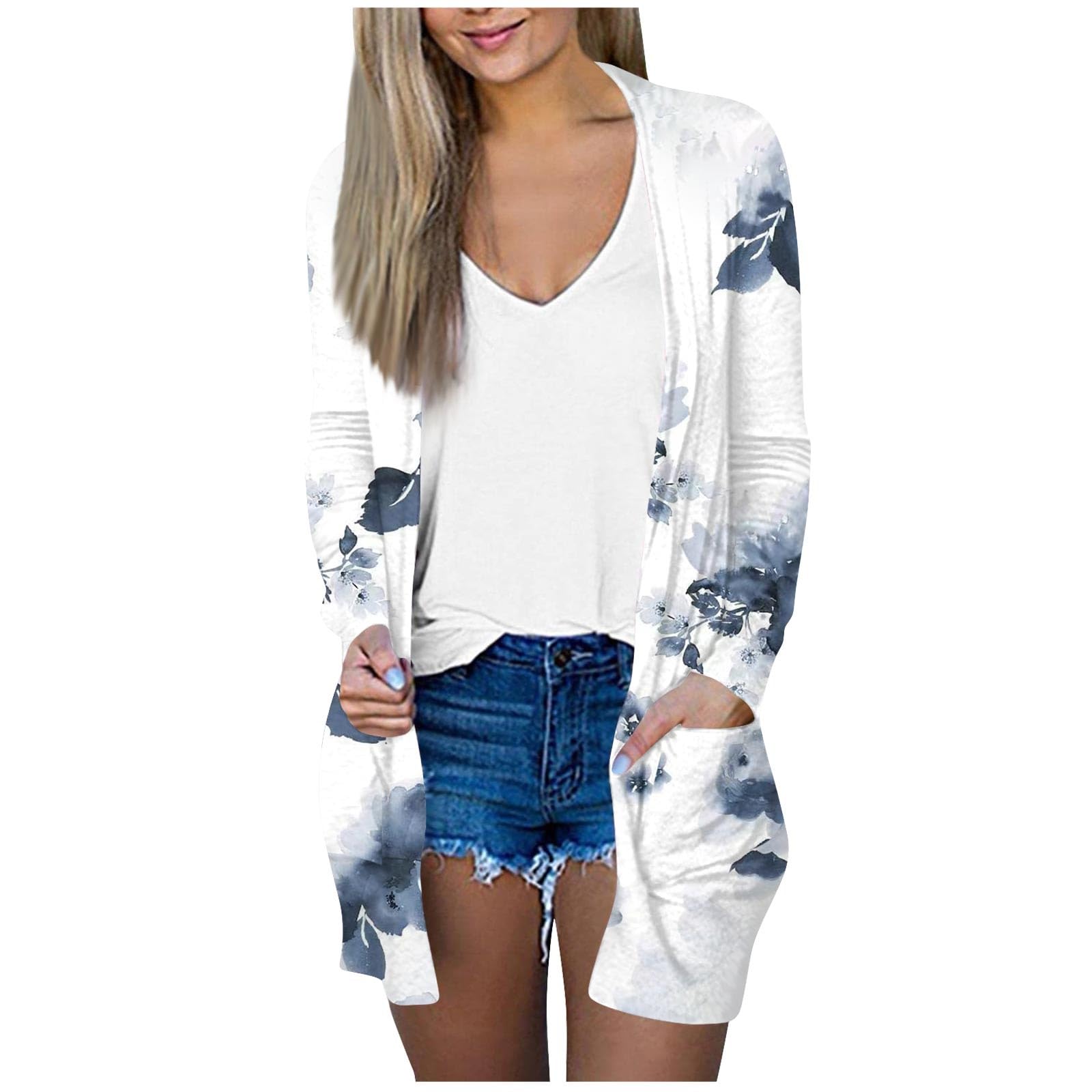 Lightweight Open Front Cardigans for Women - Long Stylish Sweater with Pockets, Plus Size Womens Cardigan | Perfect for Office Wear, Casual Outfits & Layering