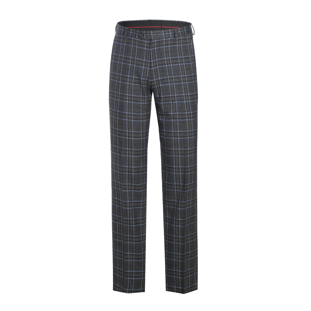 Alessandro Vitello by Renoir Gray Slim Fit Checked Suit for Men - Classic Gray Plaid Business Attire (Size 28) | Perfect for Office, Weddings & Formal Events