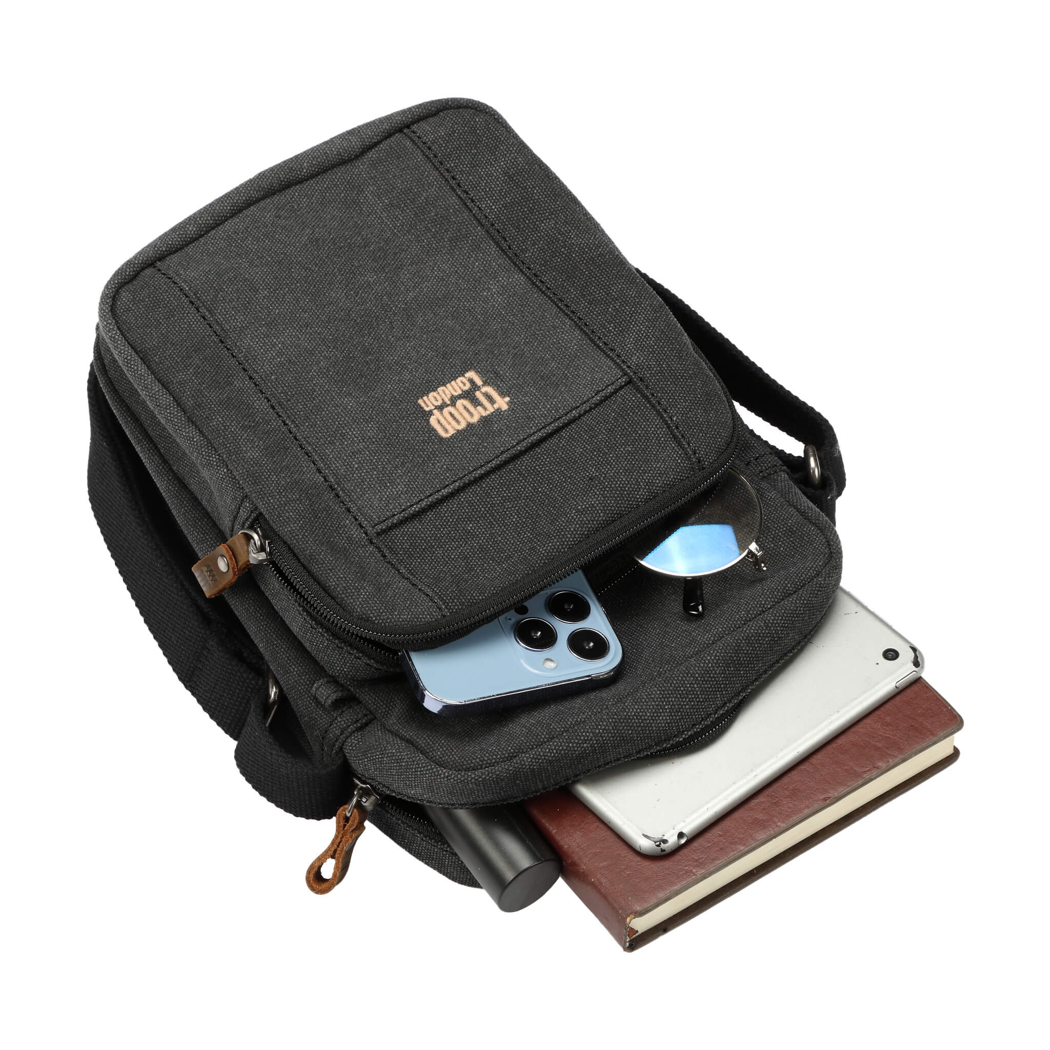TRP0370 Troop London Classic Canvas Crossbody Bag for Men & Women - Stylish & Durable Everyday Shoulder Bag for Work, Travel & Casual Outings