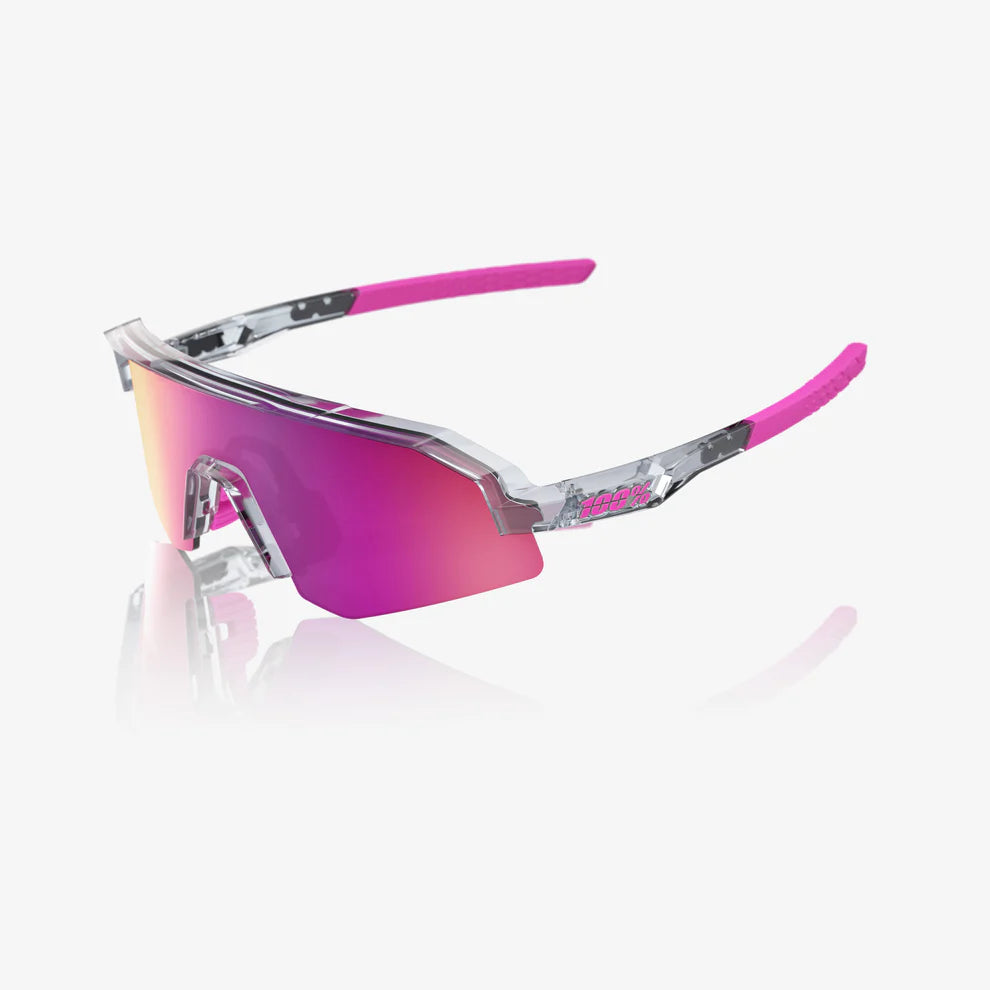 SLENDALE Youth 100% UV Protection Sunglasses - Polished Translucent Grey Frame with Purple Multilayer Mirror Lens for Outdoor Sports & Beach Activities