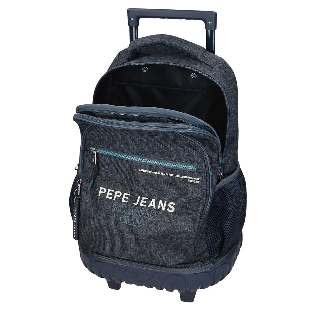 Pepe Jeans Edmon School Backpack 33 x 44 x 21 cm - 28.9L Polyester Blue Bookbag for Students & Teens - Perfect for School, College, Travel & Daily Use