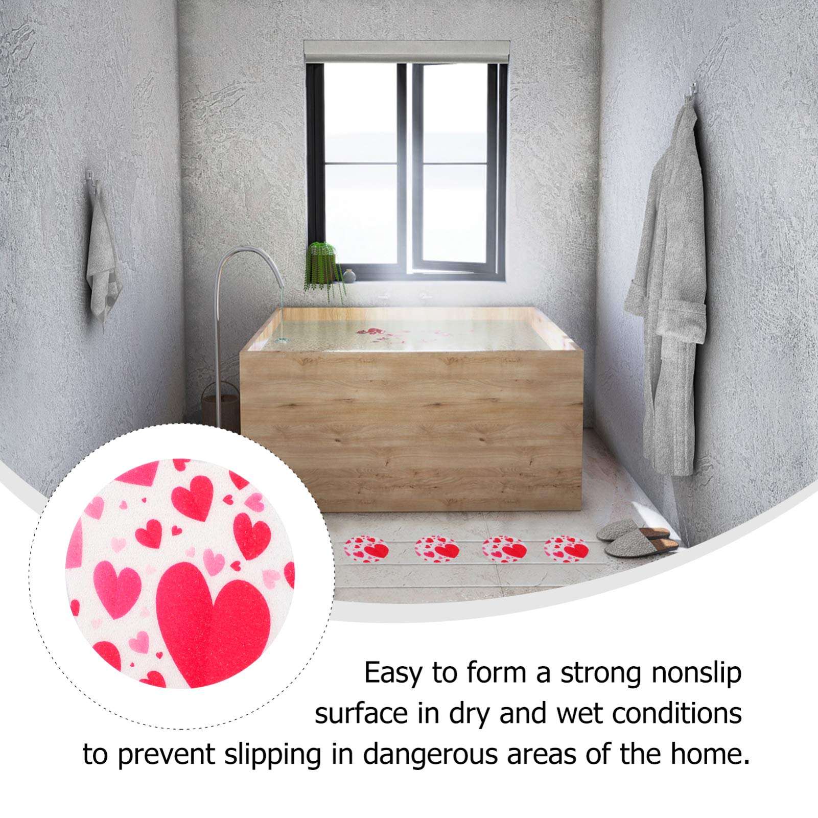 Hemoton 10-Pack Non-Slip Bathroom Stickers - Flower Design Bathtub & Shower Safety Tapes, PEVA Anti-Slip Floor Decals for Kids & Adults - Perfect for Bathroom, Pool, Stairs, and Wet Areas