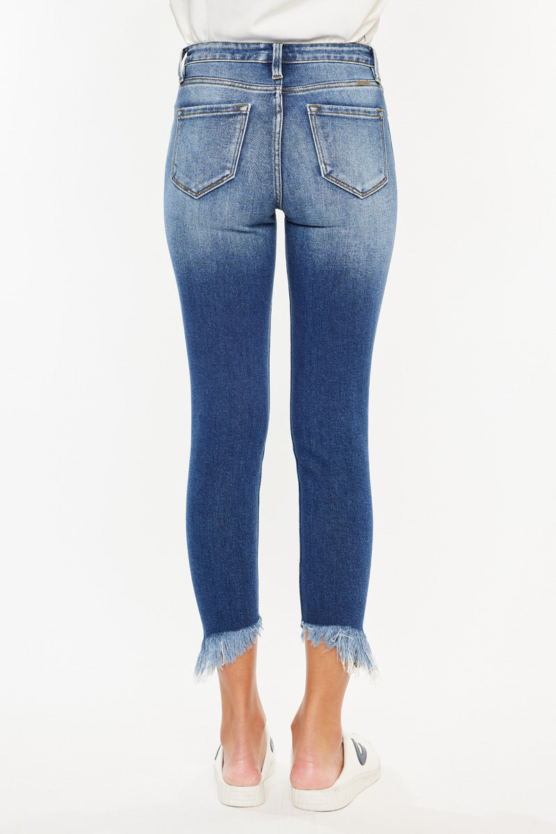 Azaria Women's High Rise Cropped Skinny Jeans - Stretch Denim Pants for Casual Wear & Everyday Outfits