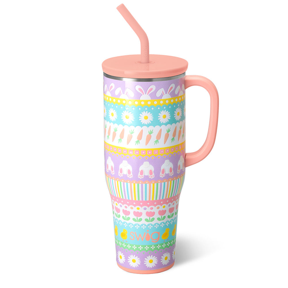 40oz Bunny Trail Mega Mug - Large Insulated Tumbler for Coffee, Tea & Cold Drinks - Perfect for Home, Office & Outdoor Adventures