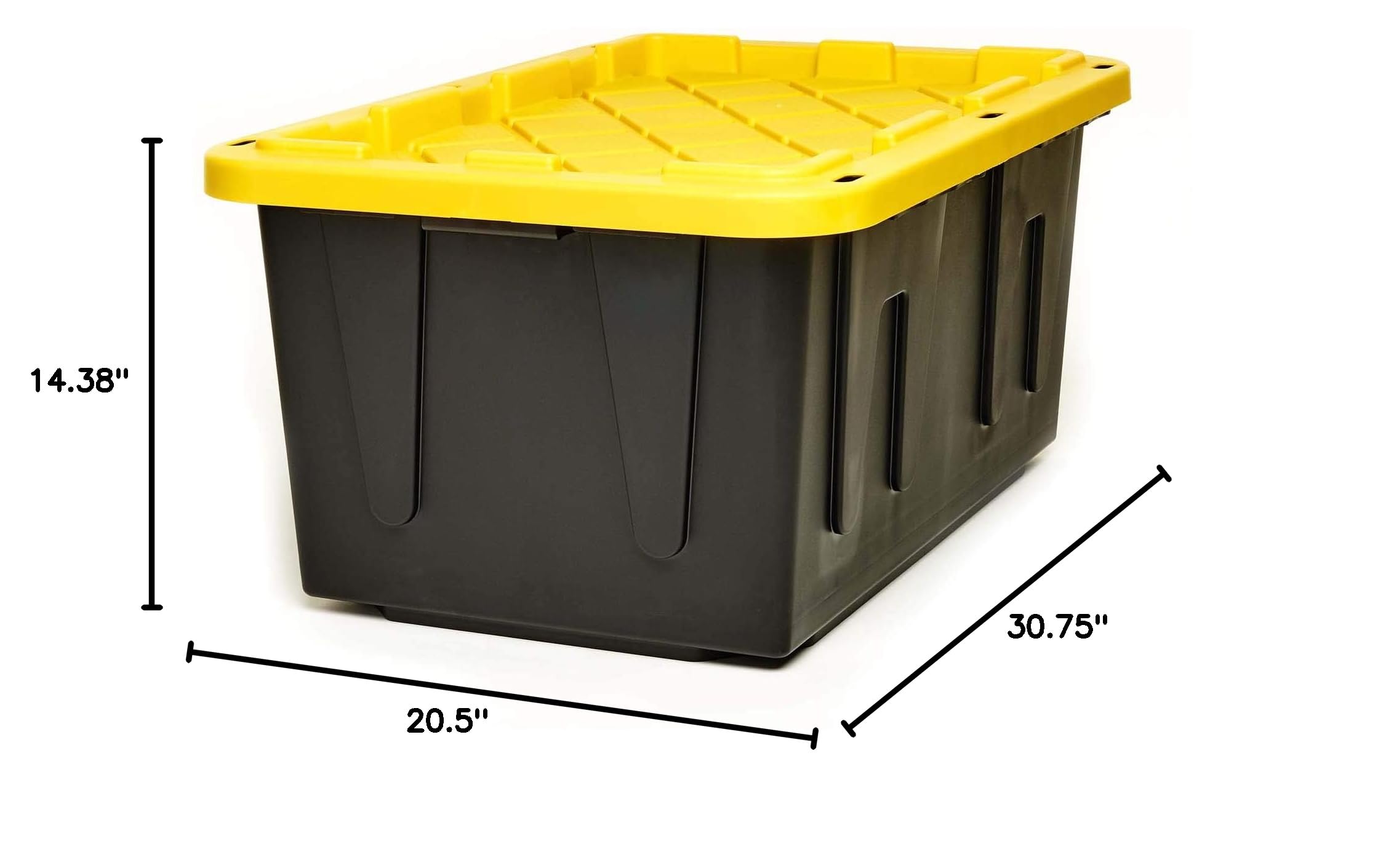 HOMZ Tough Durabilt Storage Tote Box - Heavy Duty Plastic Organizer for Home, Garage & Office Use - Stackable, Durable & Spacious Container for Organizing Supplies