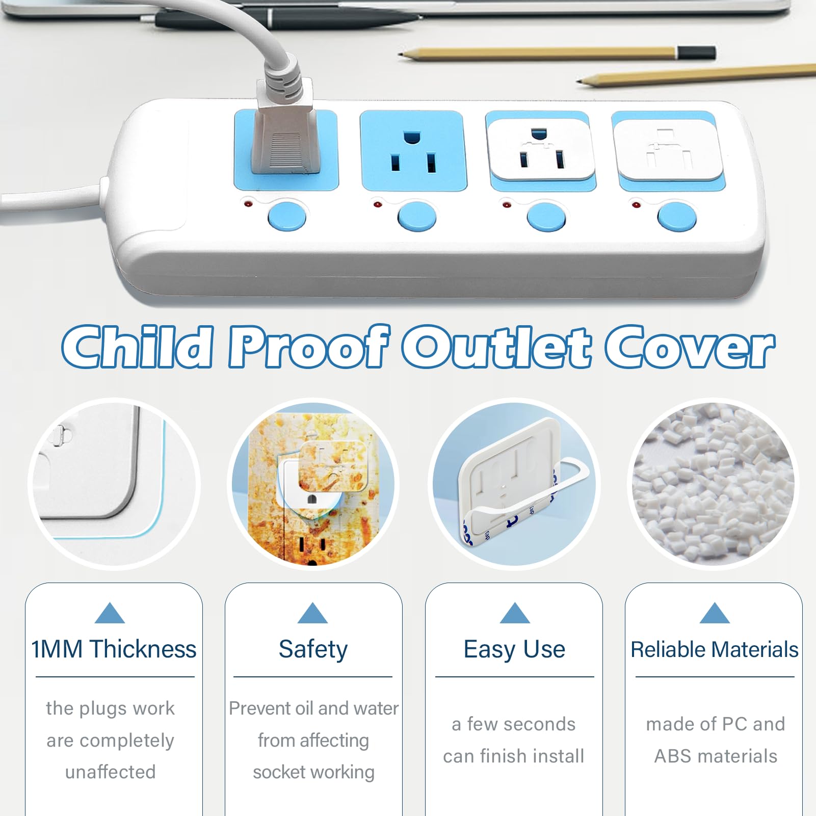 2023 Upgraded 30-Pack Baby Proof Socket Safety Covers - Childproof Electrical Outlet Protectors for Home, Office & School - Prevent Accidents in Nurseries, Playrooms & Workplaces