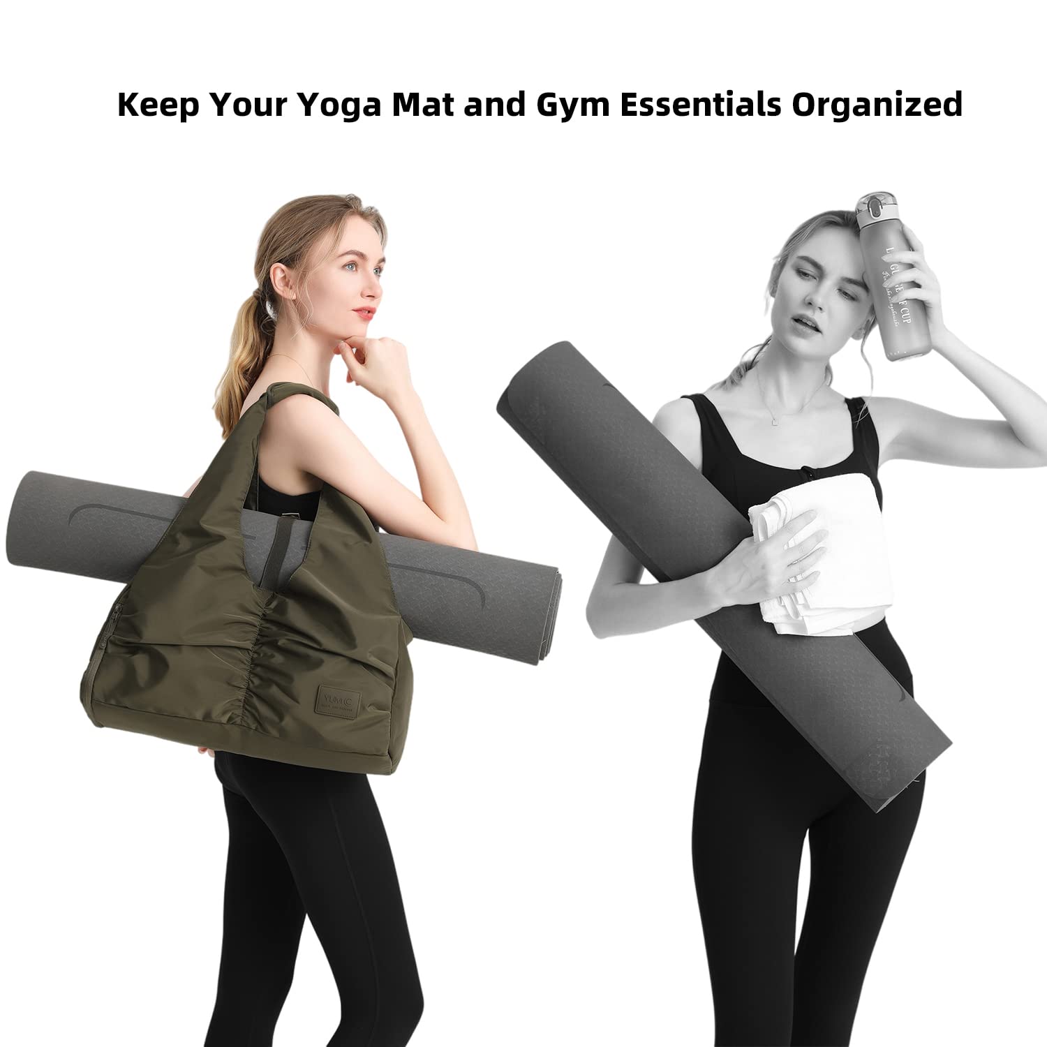 Premium Women's Travel Yoga Gym Bag - Waterproof Workout Tote with Shoe Compartment & Wet/Dry Pockets - Perfect for Yoga Class, Gym Sessions & Travel Essentials Storage
