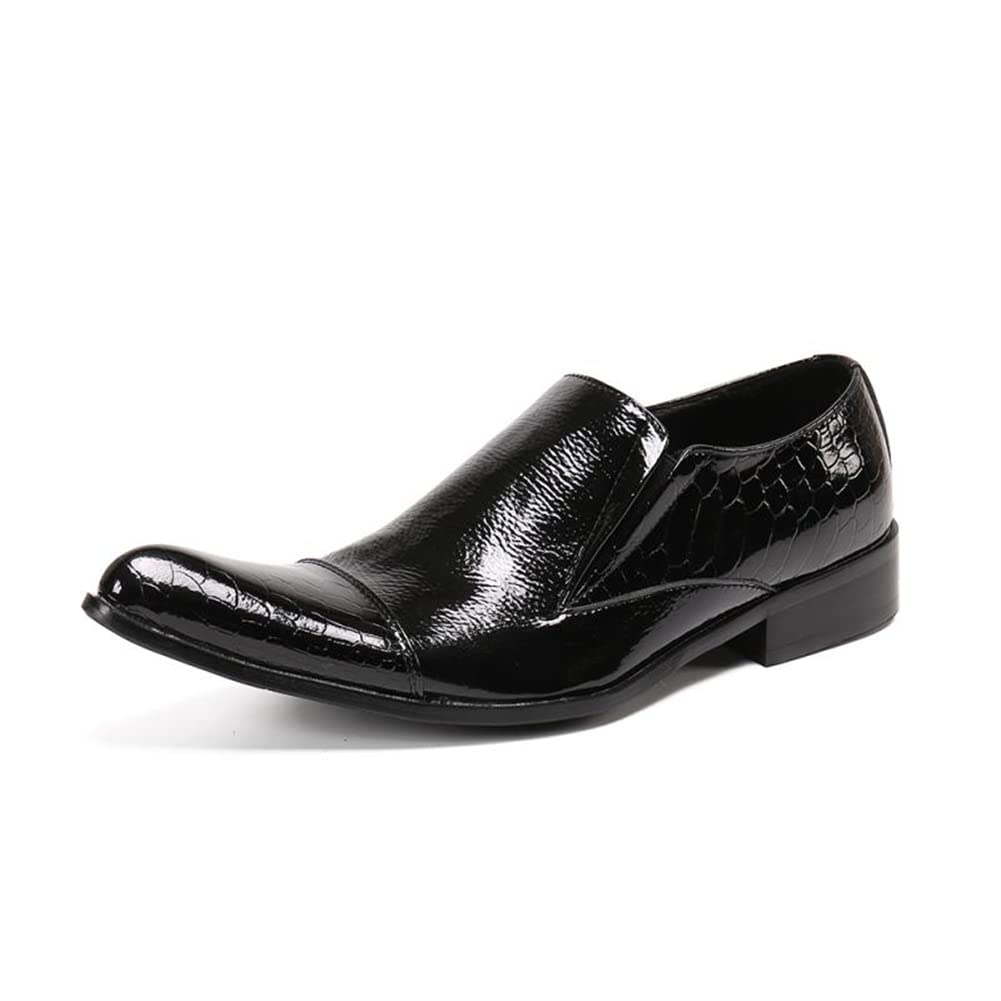 Men's Black Oxford Leather Formal Dress Shoes - Classic Business Shoes for Office & Wedding - Size 38 EU (US 7.5) - Comfortable & Stylish Professional Footwear for Work, Interviews & Formal Events
