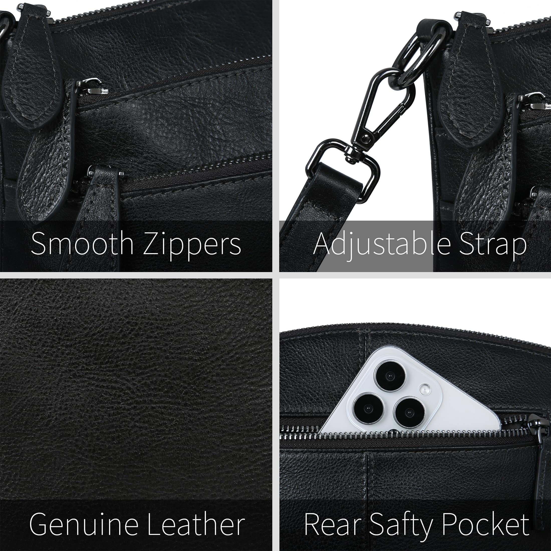 Genuine Leather Crossbody Bags for Women - Vintage Small Shoulder Purse with Multiple Pockets | Perfect for Everyday Use, Travel & Casual Outings