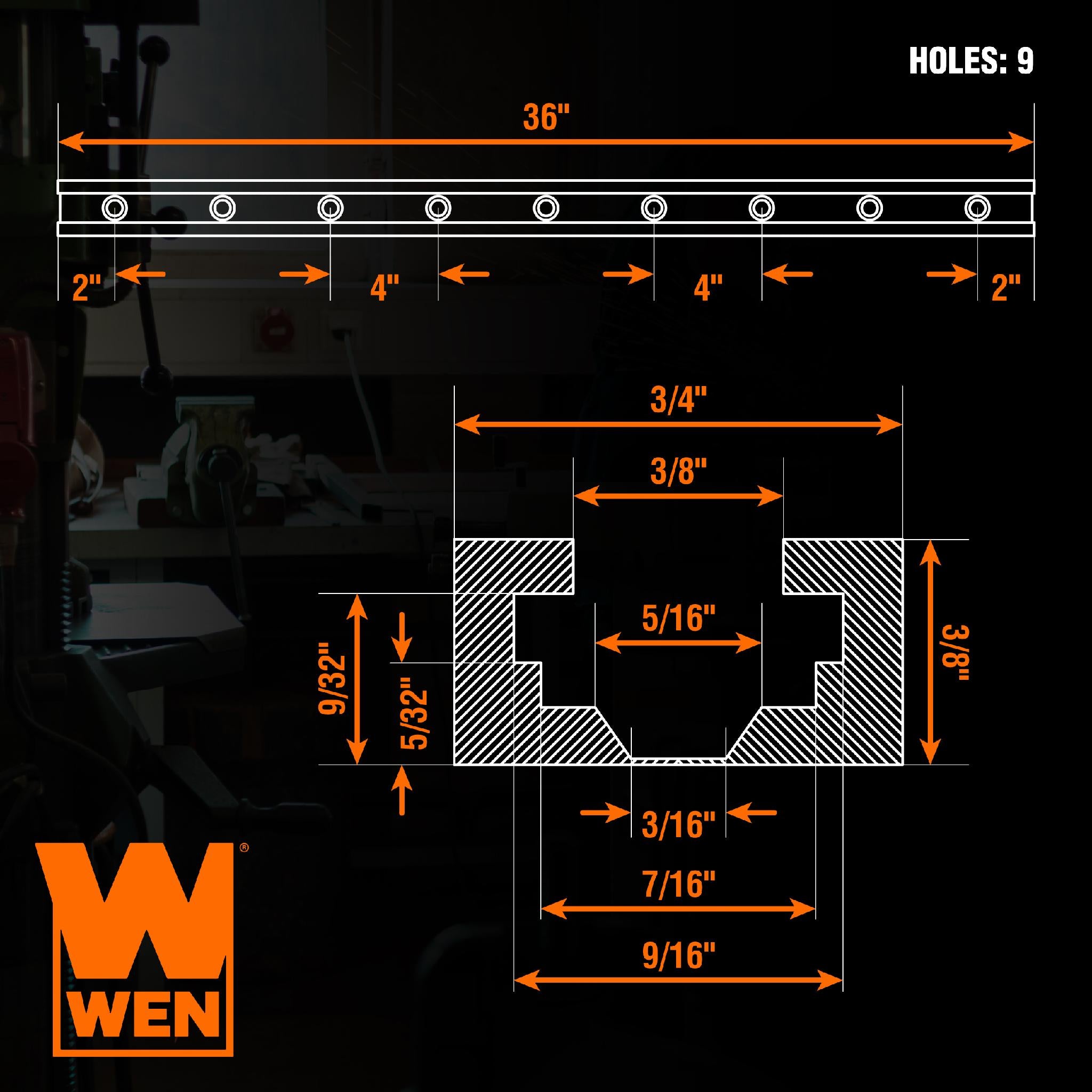 WEN WAT362 36-Inch Universal T-Track System with Hold Down Clamps & Intersection Kit - Perfect for Woodworking Jigs, Router Tables, and Workbench Accessories