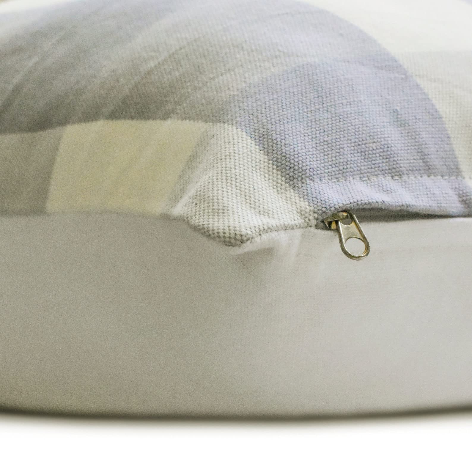 HomeCentric 14x14 Inch Lavender Cotton Buffalo Check Pillow Cover - Plaid Throw Pillow for Sofa, Nursery & Home Decor - Soft Lilac Plaid Pattern for Living Room, Bedroom & Office