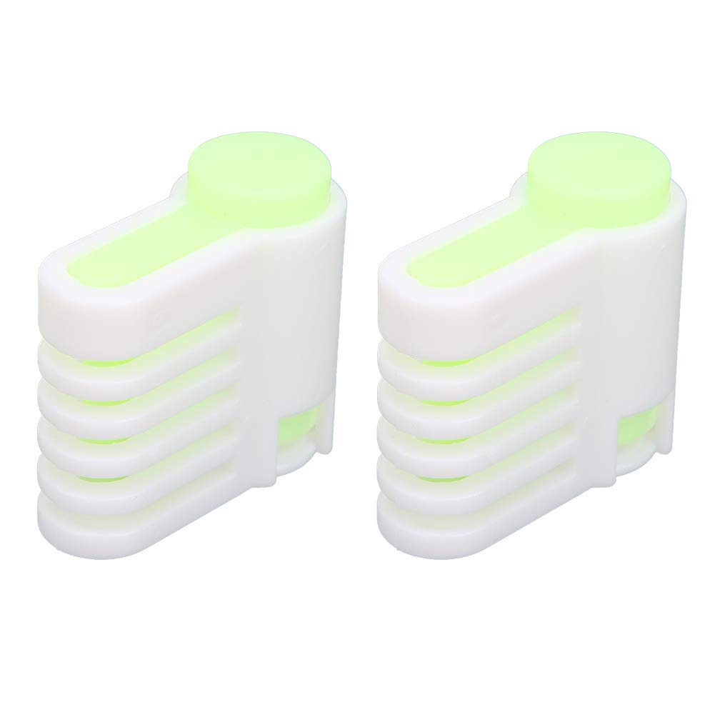 2Pcs Green Bread Slicers - Stainless Steel Cake & Toast Cutting Knife Set with Bread Stratification Guide - Perfect for Home Baking, Sandwich Making, and Kitchen Prep Tools