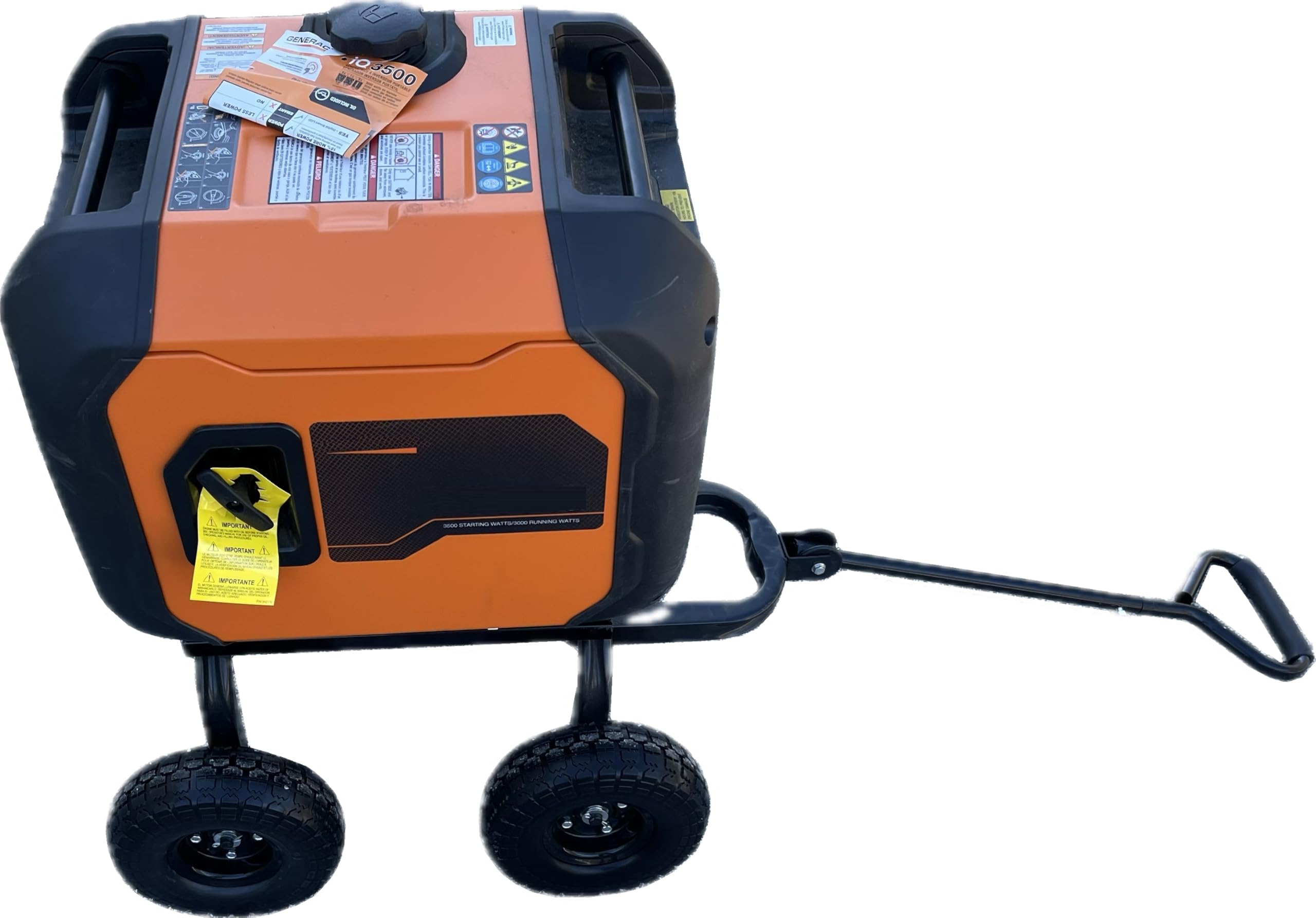 Generac iQ3500 Generator All-Terrain Wagon Cart Wheel Kit with Solid Never-Flat Tires - Heavy Duty Replacement Wheels for Outdoor, Camping & Job Site Use