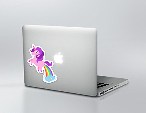 2 Pack Funny Unicorn Poop Farts Rainbows Stickers - Large 5.5