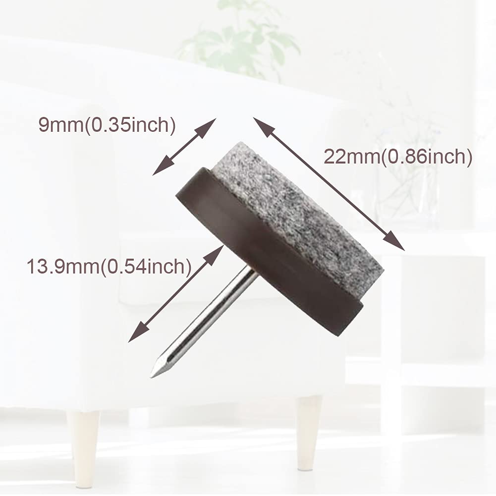 50 Pcs Furniture Chair Leg Protectors 22MM - Non-Slip Felt Pads for Hardwood Floors, Wooden Chairs, Tables - Protect Floors from Scratches & Noise (Ideal for Home, Office, Dining Room)