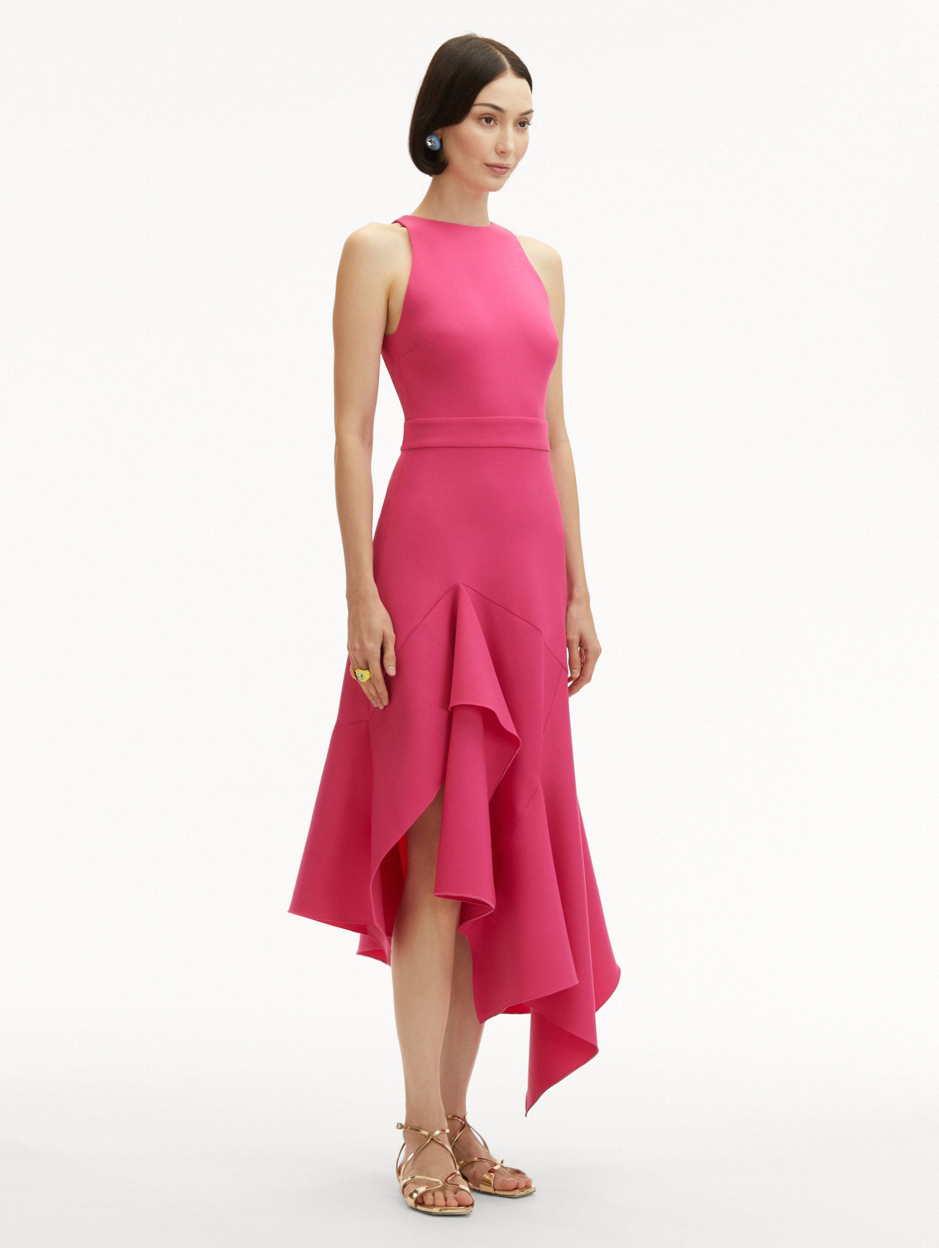 Elegant Asymmetrical Wool Dress for Women - Cozy Winter Fashion, Office Wear & Holiday Party Outfit