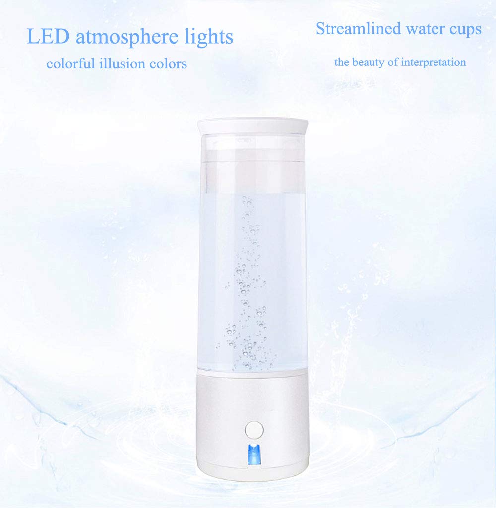 **Portable USB Rechargeable 450ml Glass Hydrogen Water Bottle – Alkaline Energy Flask for Anti-Aging & Antioxidant Rich Hydrogen Water – Perfect for Travel, Gym, and Daily Hydration**