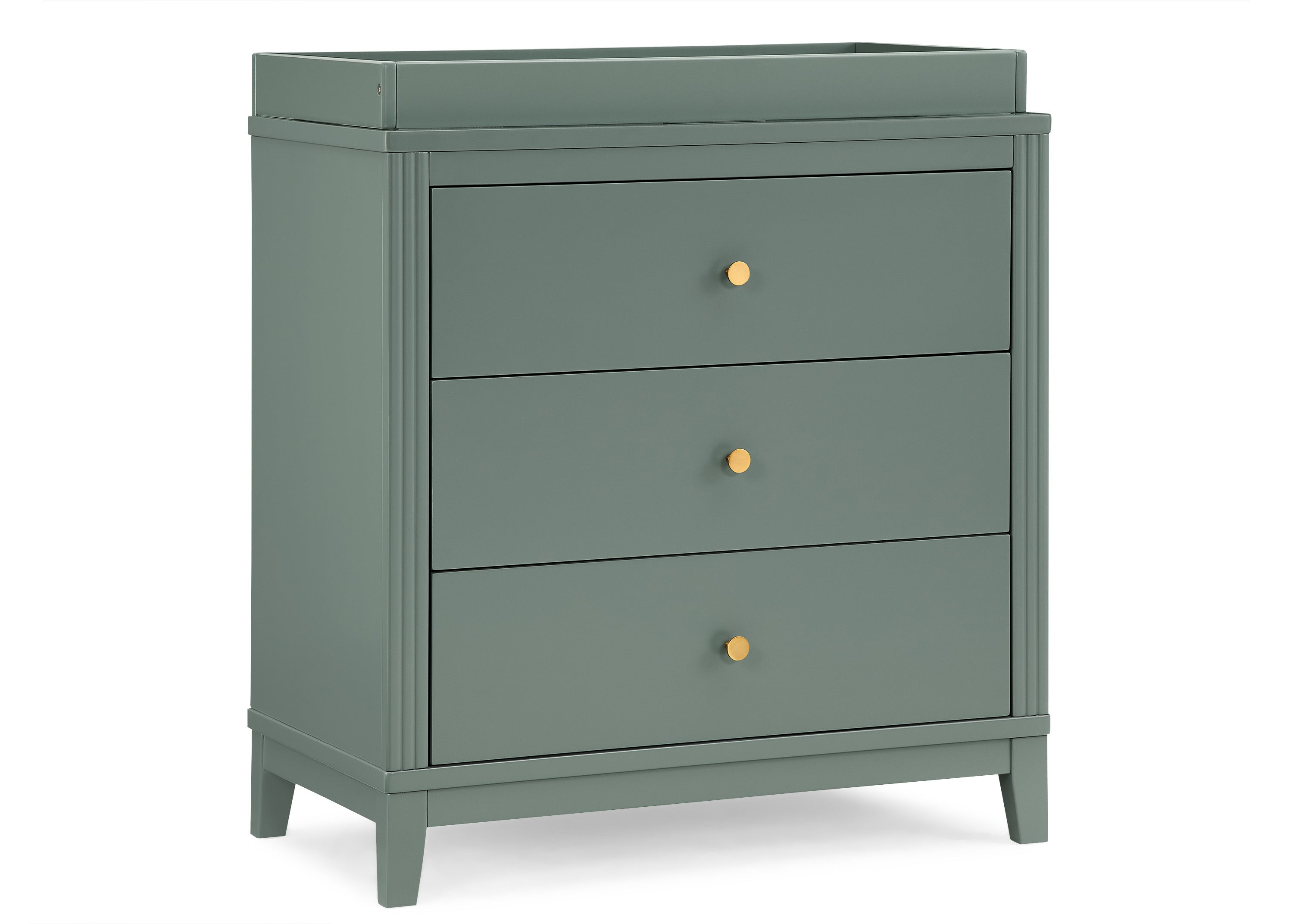 Eloise 3 Drawer Dresser with Changing Top & Interlocking Drawers - Nursery Storage Solution for Baby Clothes, Diapers & Essentials | Modern Baby Changing Table & Dresser Combo for Nursery Organization
