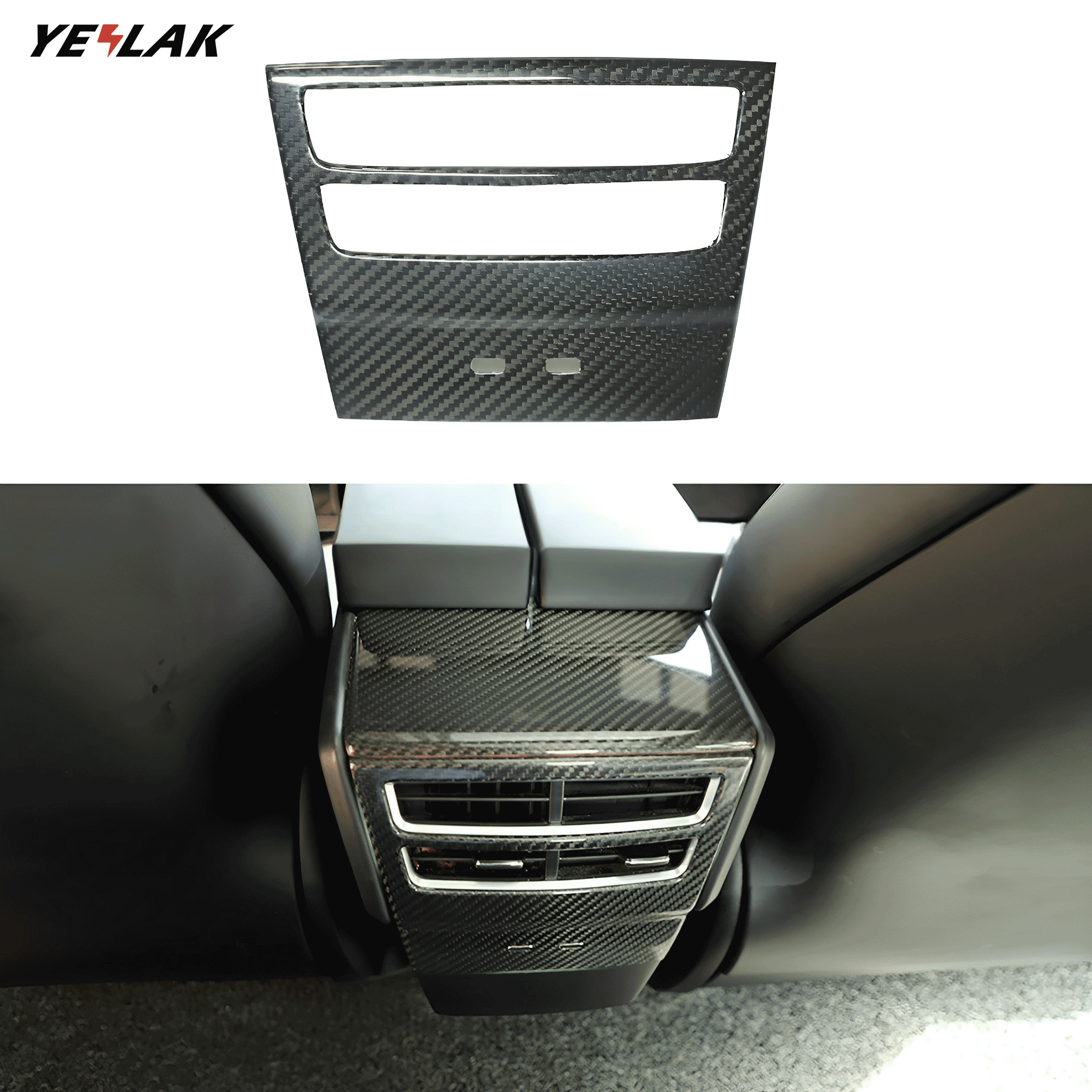 Premium Carbon Fiber Rear Air Vent Cover for Tesla Model S/X (2012-2020) - Pre-Refresh Style - Lightweight & Durable Exterior Upgrade - Perfect for Car Enthusiasts & Performance Modifications