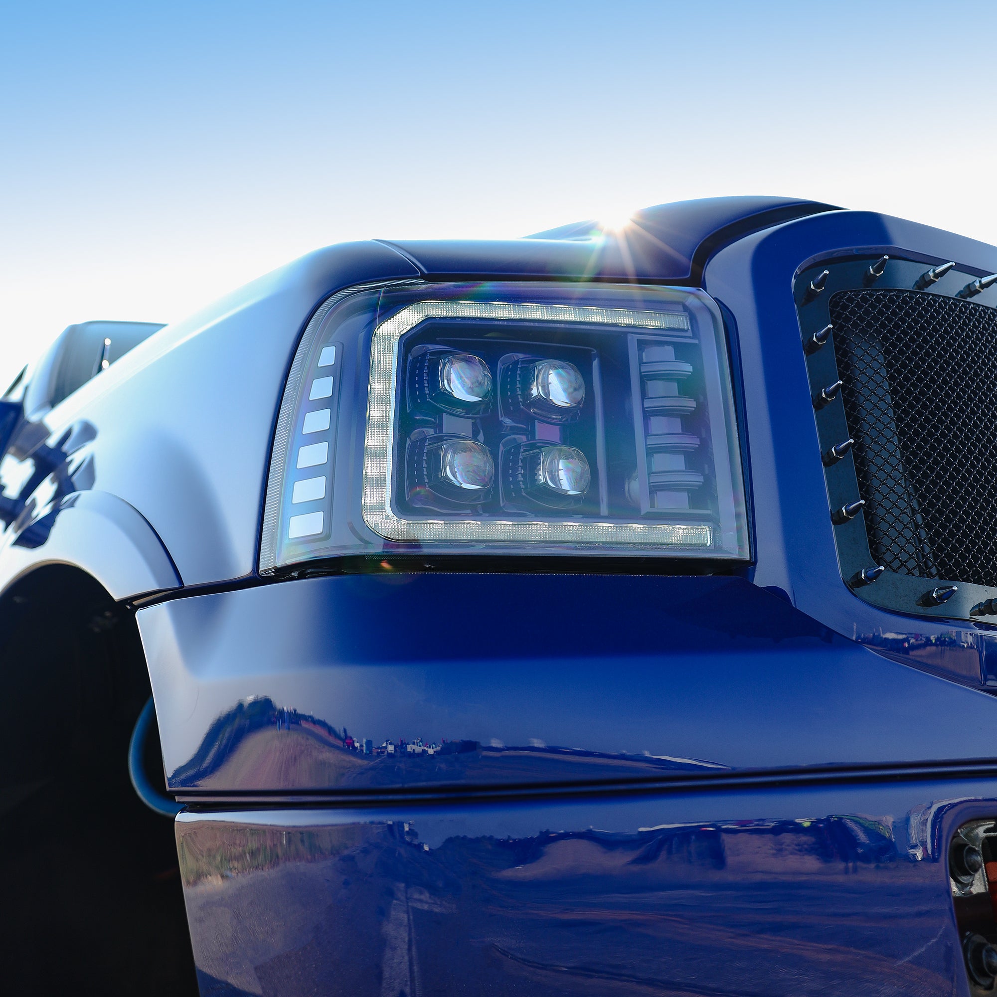 05-07 Ford Super Duty & Excursion NOVA Series LED Projector Headlights - Alpha Black - Upgrade Your Truck's Night Vision for Off-Road & Towing