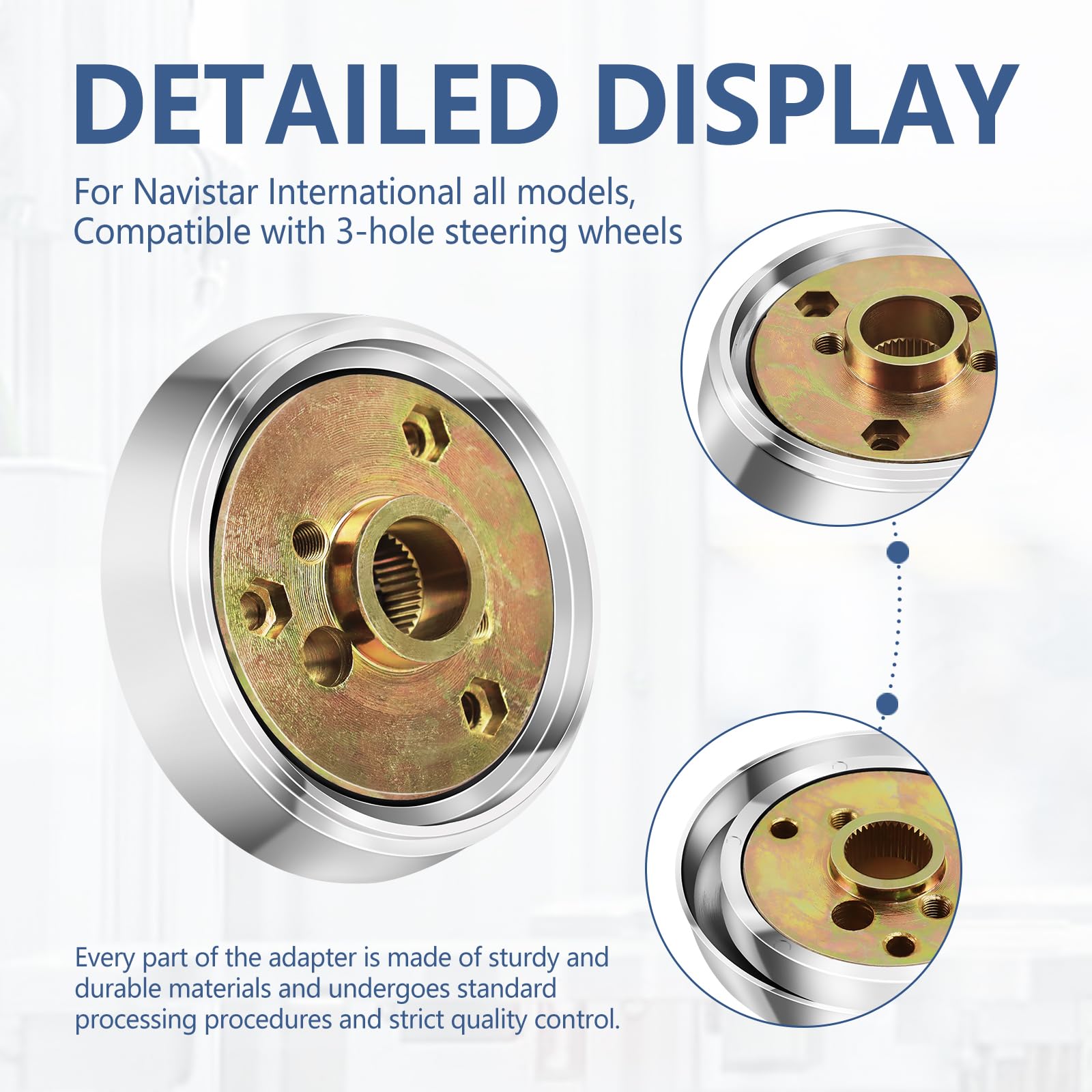 3-Hole Truck Steering Wheel Adapter B5 for Navistar International - Universal Fit for All Models - Heavy Duty Steering Wheel Upgrade for Semi Trucks & Commercial Vehicles - Perfect for Fleet Maintenance & DIY Installation