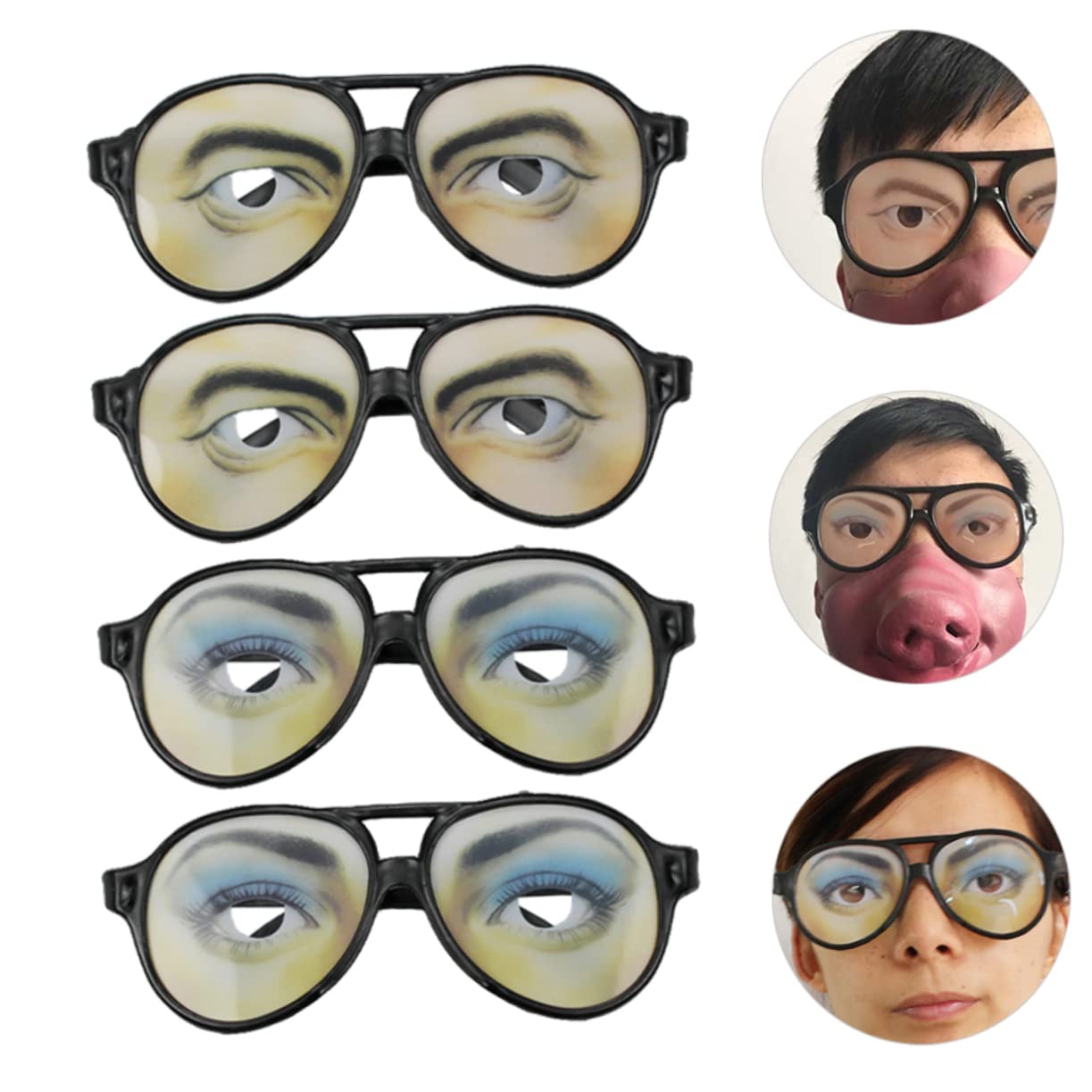 Gadpiparty 4-Pack Eyeball Sunglasses - Fun Novelty Party Glasses for Kids & Adults - Perfect for Birthday Parties, Halloween Costumes & Themed Events