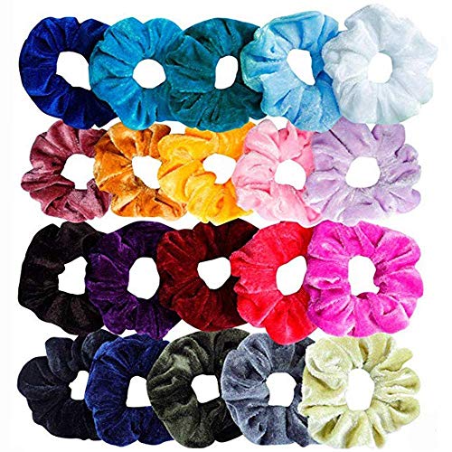 Trendy Women's Hair Ties - 40 Pack Colorful Velvet Elastic Hair Bands for Strong Hold, No Slip, No Damage - Perfect for Gym, Work, School & Everyday Styling