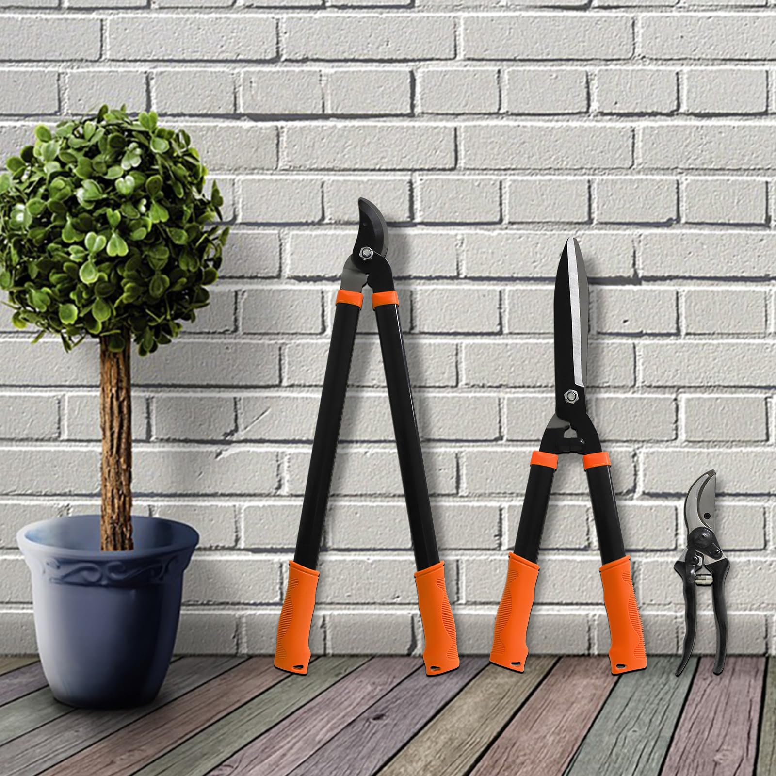 3-Piece Garden Tools Set - Heavy Duty Lopper, Pruning Shear & Tree Trimmer for Lawn, Garden & Yard | Branch Cutting & Tree Pruning | Perfect for Landscaping, Gardening & Outdoor Maintenance