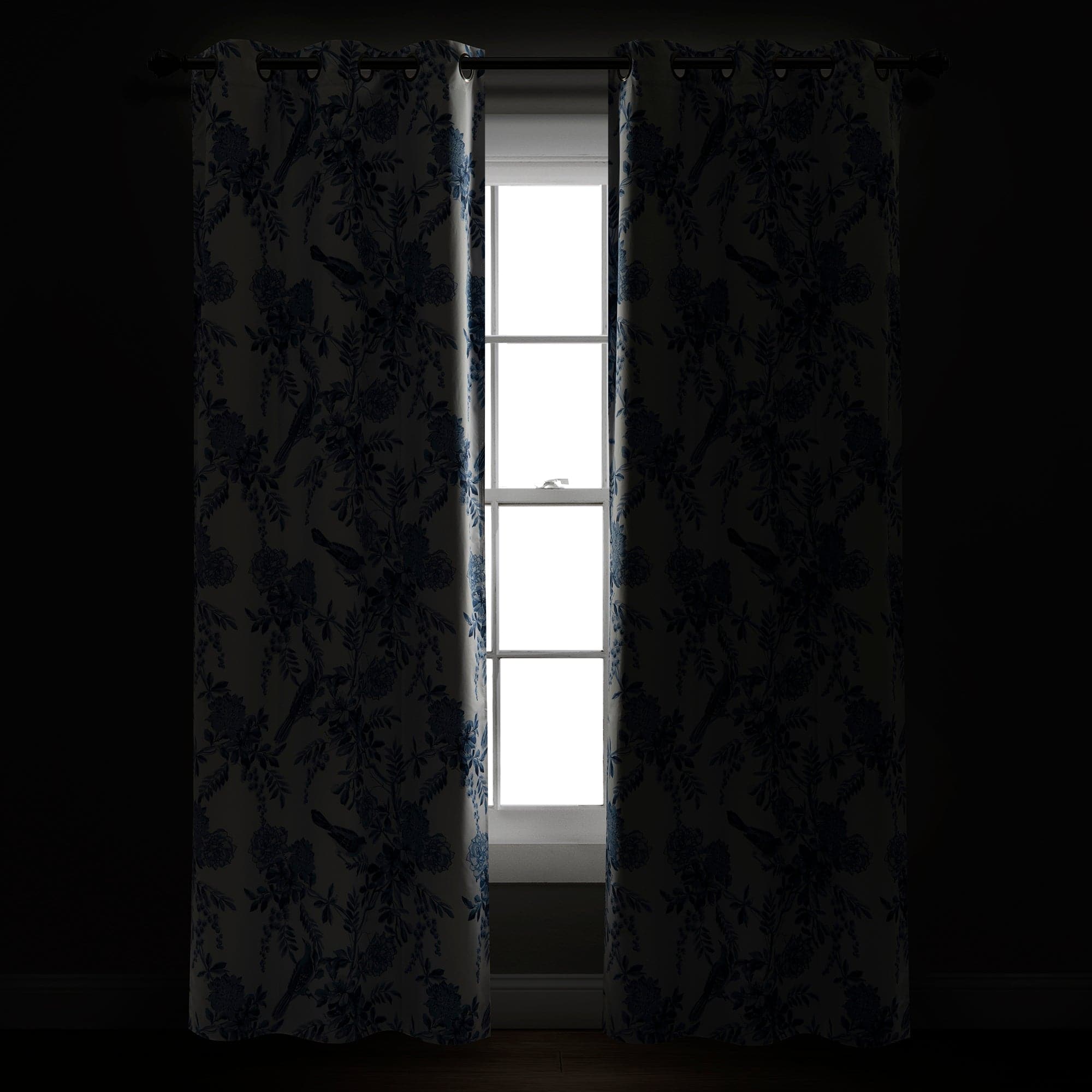 Farmhouse Style Blackout Curtains with Bird & Flower Design - Thermal Insulated Grommet Window Panels for Living Room & Bedroom - Noise Reducing & Energy Saving Home Decor