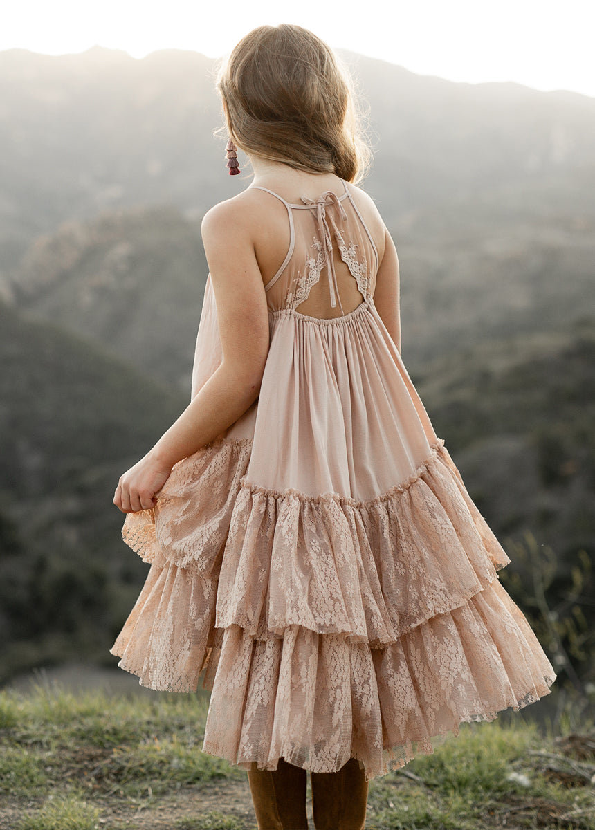 Elegant Catrina Desert Shell Dress for Women | Boho Chic Flowy Maxi Dress | Perfect for Beach Vacations, Summer Parties & Casual Outings