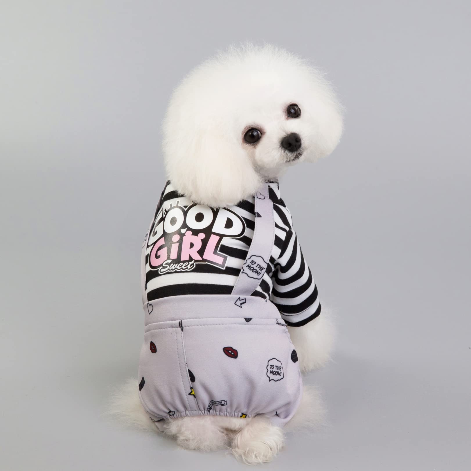 Breathable Summer Cotton Striped Dog Jumpsuit - Soft Pet Apparel for Small Dogs & Cats | Perfect for Outdoor Walks & Indoor Playtime
