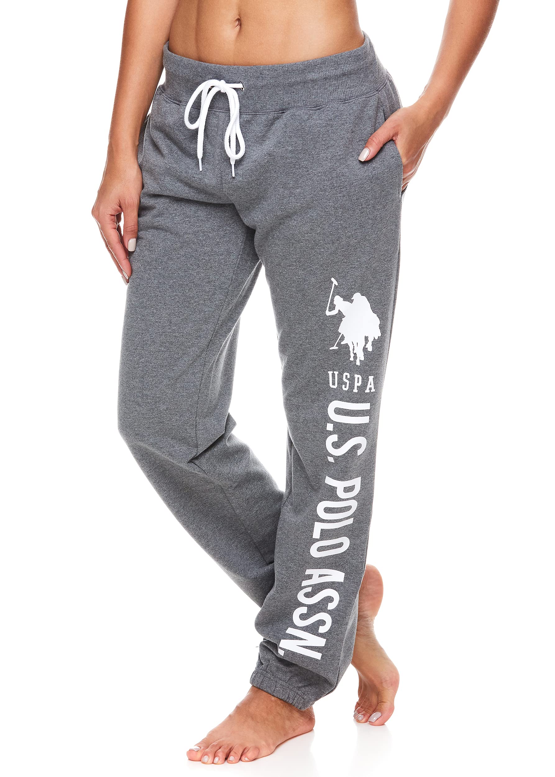 U.S. Polo Assn. Women's Essential French Terry Joggers with Pockets - Soft, Breathable Sweatpants for Lounge, Yoga & Running | Comfortable Casual Wear