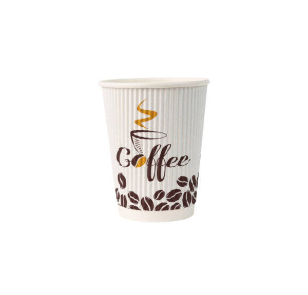 12 oz. Ripple Paper Coffee Cups - 20 Count, Disposable Hot Drink Cups for Coffee, Tea, Hot Chocolate - Perfect for Office, Cafes, Parties, and Events