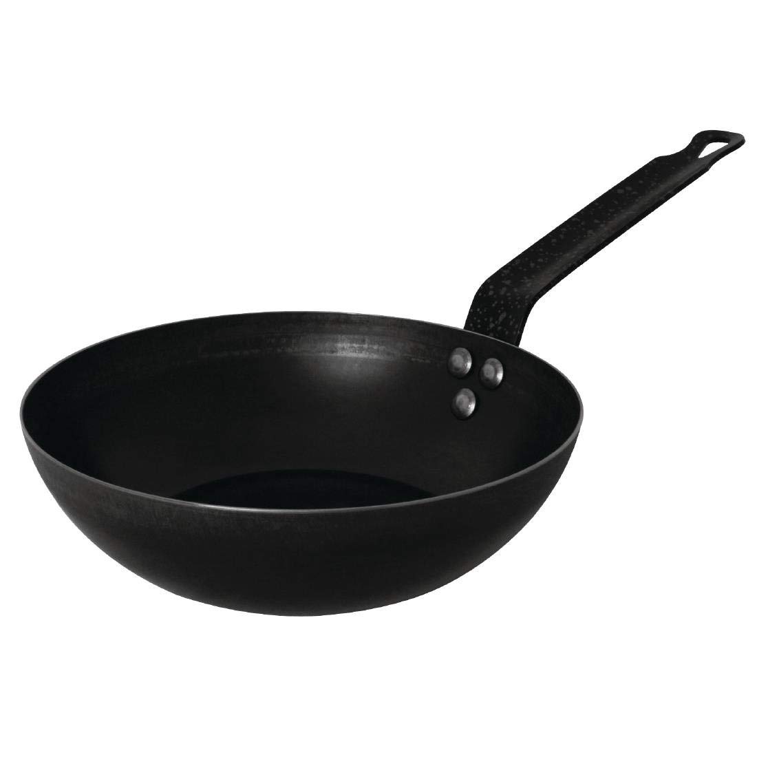 Premium 280mm Black Iron Wok Pan - Professional Carbon Steel Stir Fry Pan for Asian Cooking, High Heat Retention & Even Heating - Perfect for Stir-Frying, Deep Frying & Sauteing in Home Kitchen or Restaurant