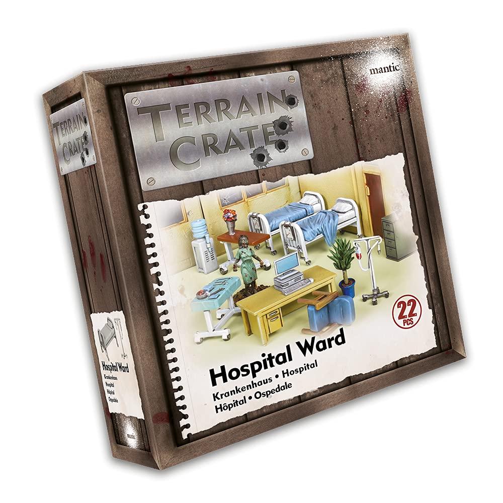 Mantic Games TerrainCrate: Hospital Set - MGTC144 - 28mm Miniature Wargaming Scenery for Tabletop RPG & War Games - Perfect for Dungeons & Dragons, Warhammer 40K Battlefields