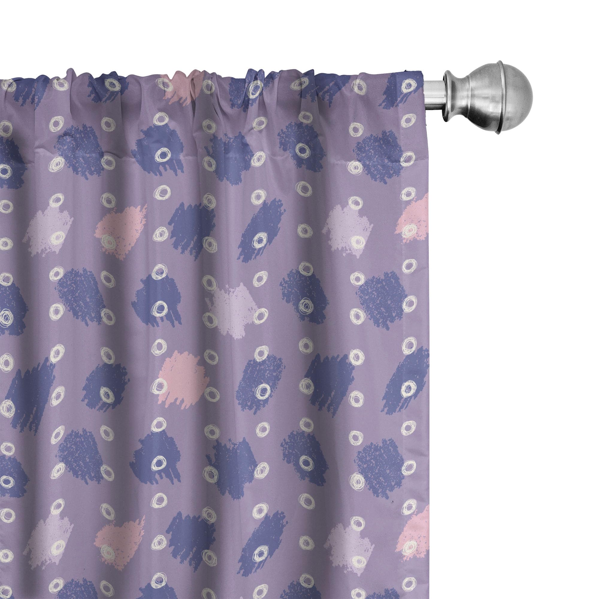 Ambesonne Modern Paintbrush Window Curtains - Violet & Blue Lilac Abstract Design, Lightweight 2-Panel Set with Rod Pocket (28
