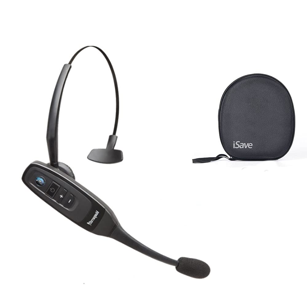 BlueParrott C400-XT (204151) Noise Cancelling Wireless Bluetooth Headset with iSave Protective Carrying Case - 24 Hours Talk Time for Truck Drivers, Call Centers & Remote Work