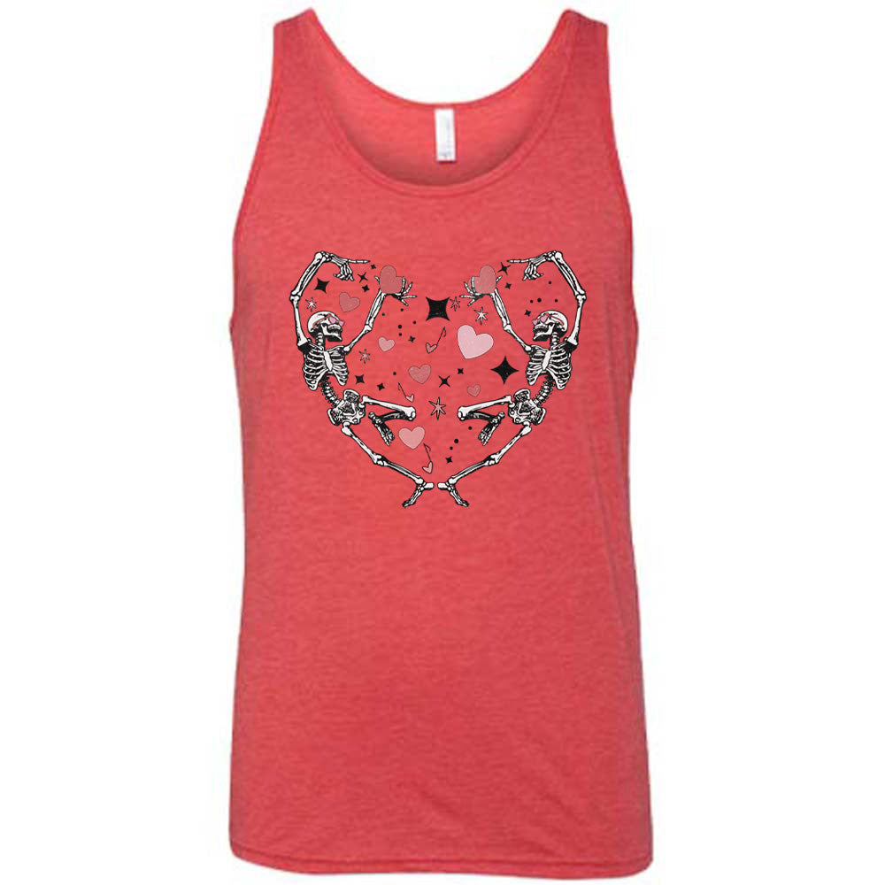 Unisex Skeleton Heart Print T-Shirt - Gothic Halloween Casual Wear for Men & Women