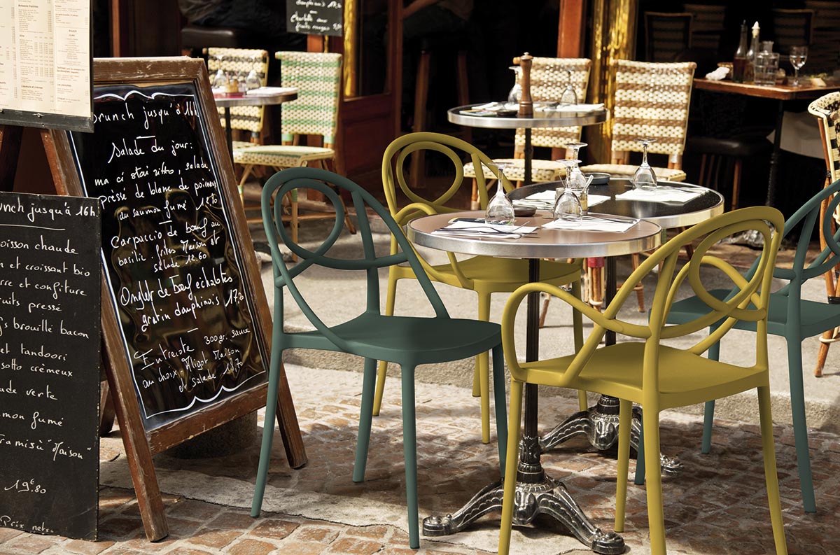 Etoile Stackable Side Chair by Green - Modern & Space-Saving Dining Chair for Small Spaces, Kitchens, and Outdoor Patios