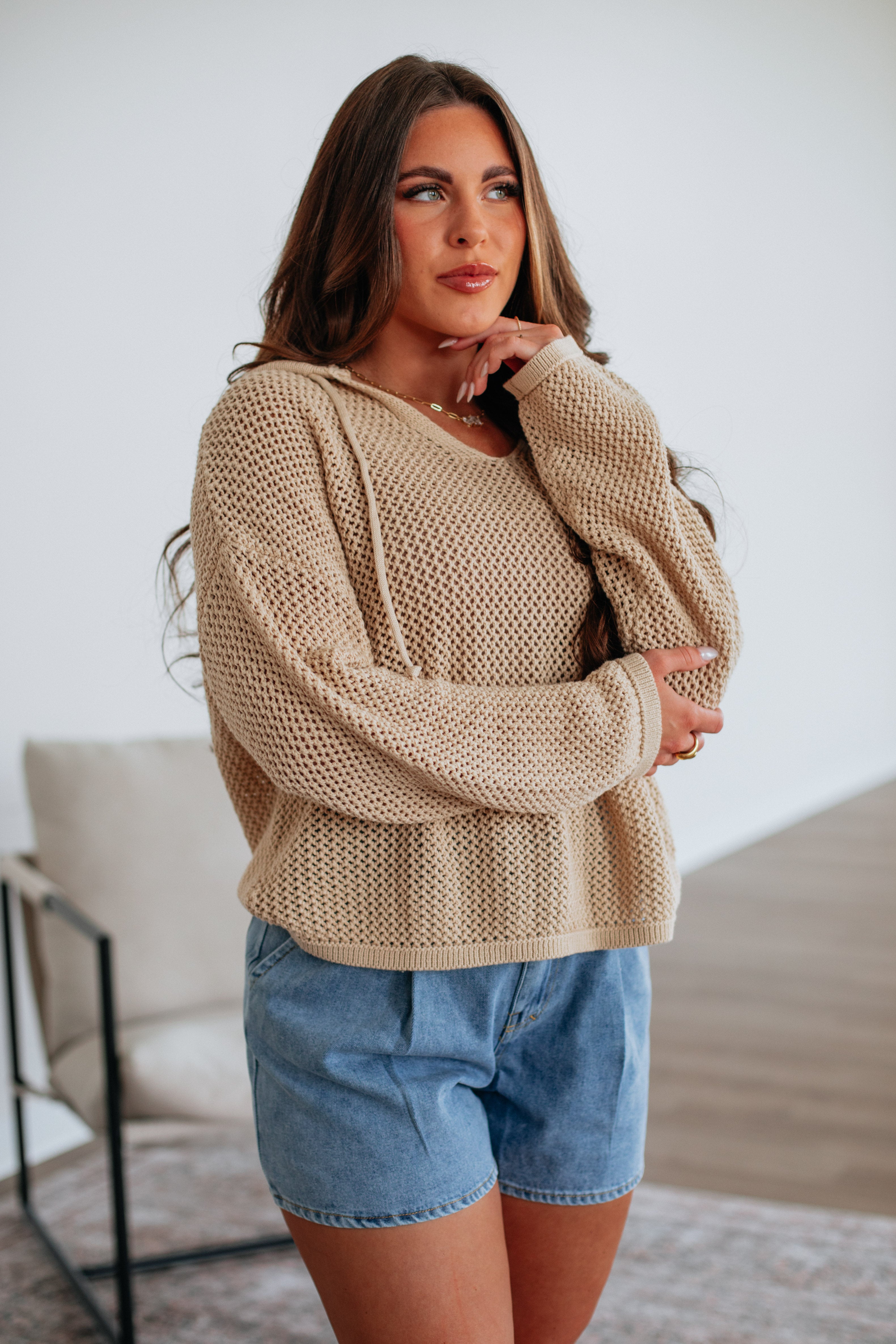 Callum Knit Pullover Sweater for Women - Soft & Cozy Taupe Winter Sweater | Perfect for Casual Outfits, Office Wear & Holiday Gatherings
