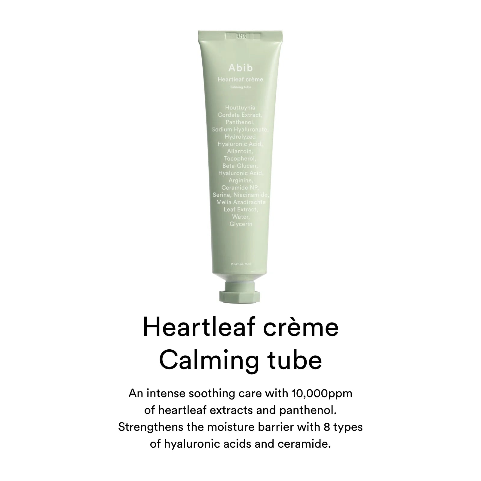 Abib Heartleaf Calming Cream 75ml - Soothing Moisturizer for Sensitive Skin, Redness Relief & Hydration - Perfect for Daily Skincare Routine & Post-Treatment Care