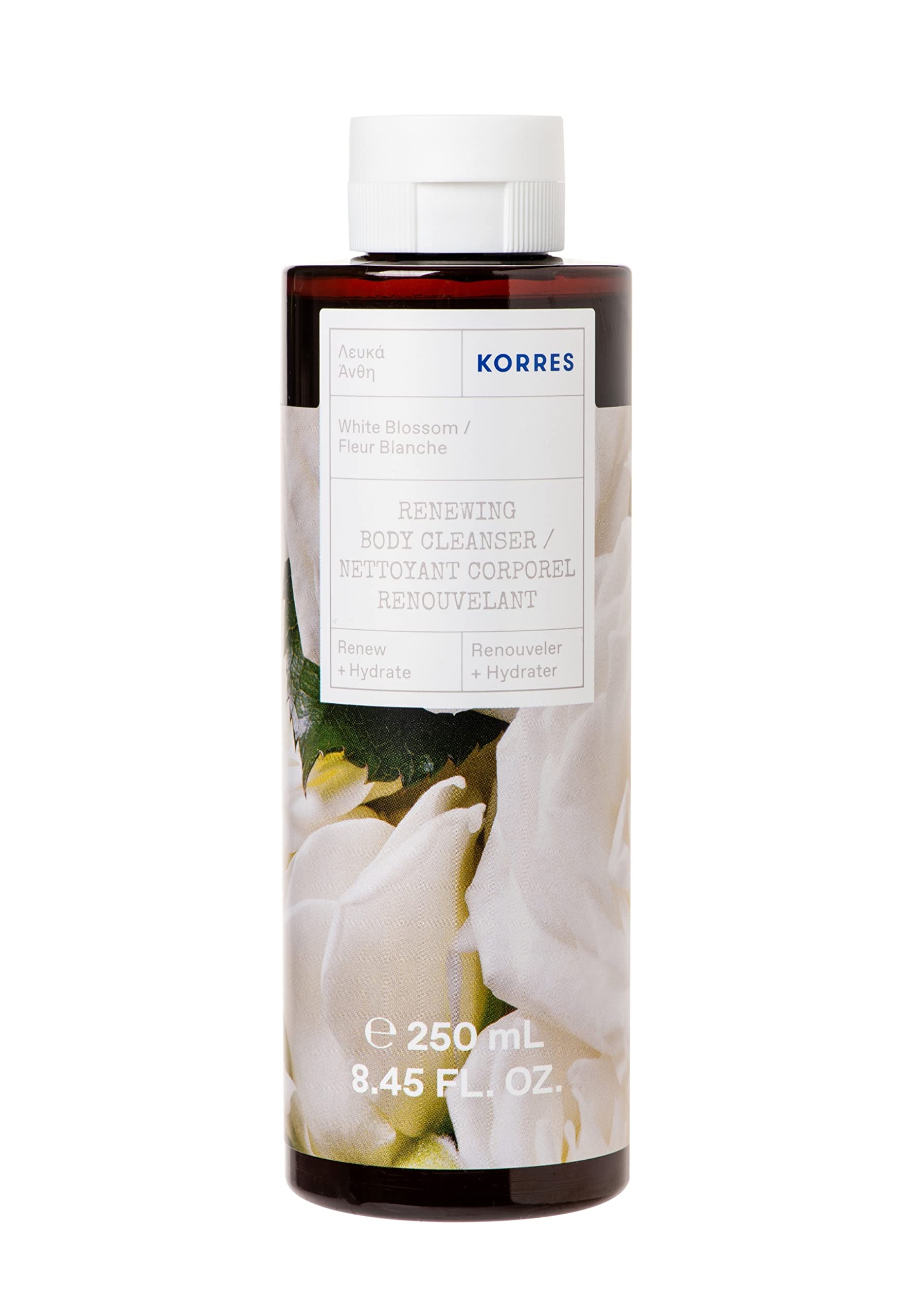 Korres White Blossom Renewing Body Wash - Hydrating & Brightening Shower Gel for Soft Skin | Perfect for Daily Use & Spa-Like Bath Experience