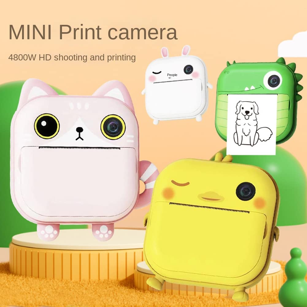 2.4 Inch LCD Digital Camera with Instant Print - Portable Battery-Powered Photo & Video Camera with Green Printer Paper - Perfect for Kids, Travel, Parties & DIY Projects
