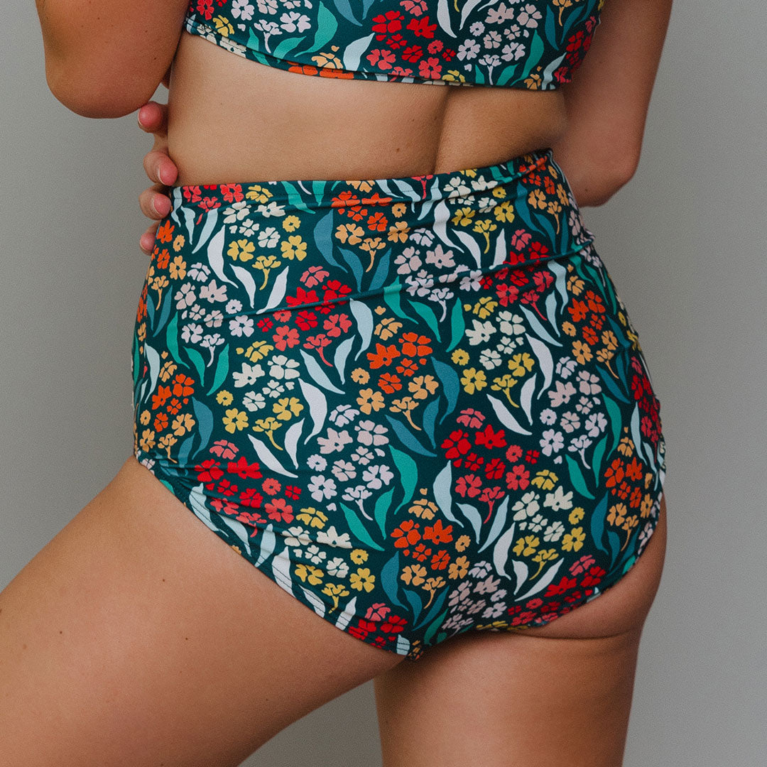 Costa Floral High Waisted Bottoms for Women - Comfortable Stretchy Yoga Pants with Floral Print - Perfect for Yoga, Workout, Lounge and Casual Wear