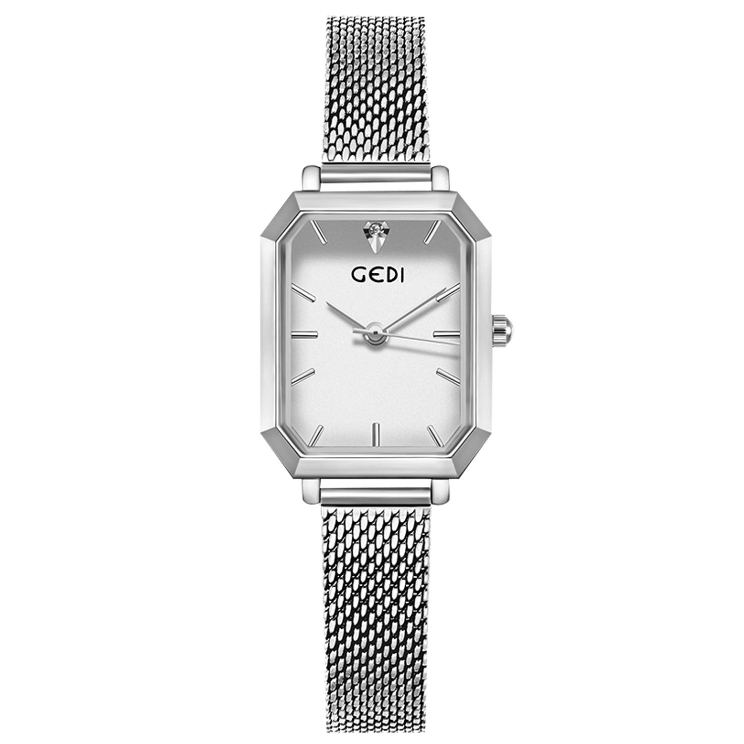 RORIOS Women's Minimalist Square Watch - Stainless Steel Mesh Strap for Casual & Office Wear