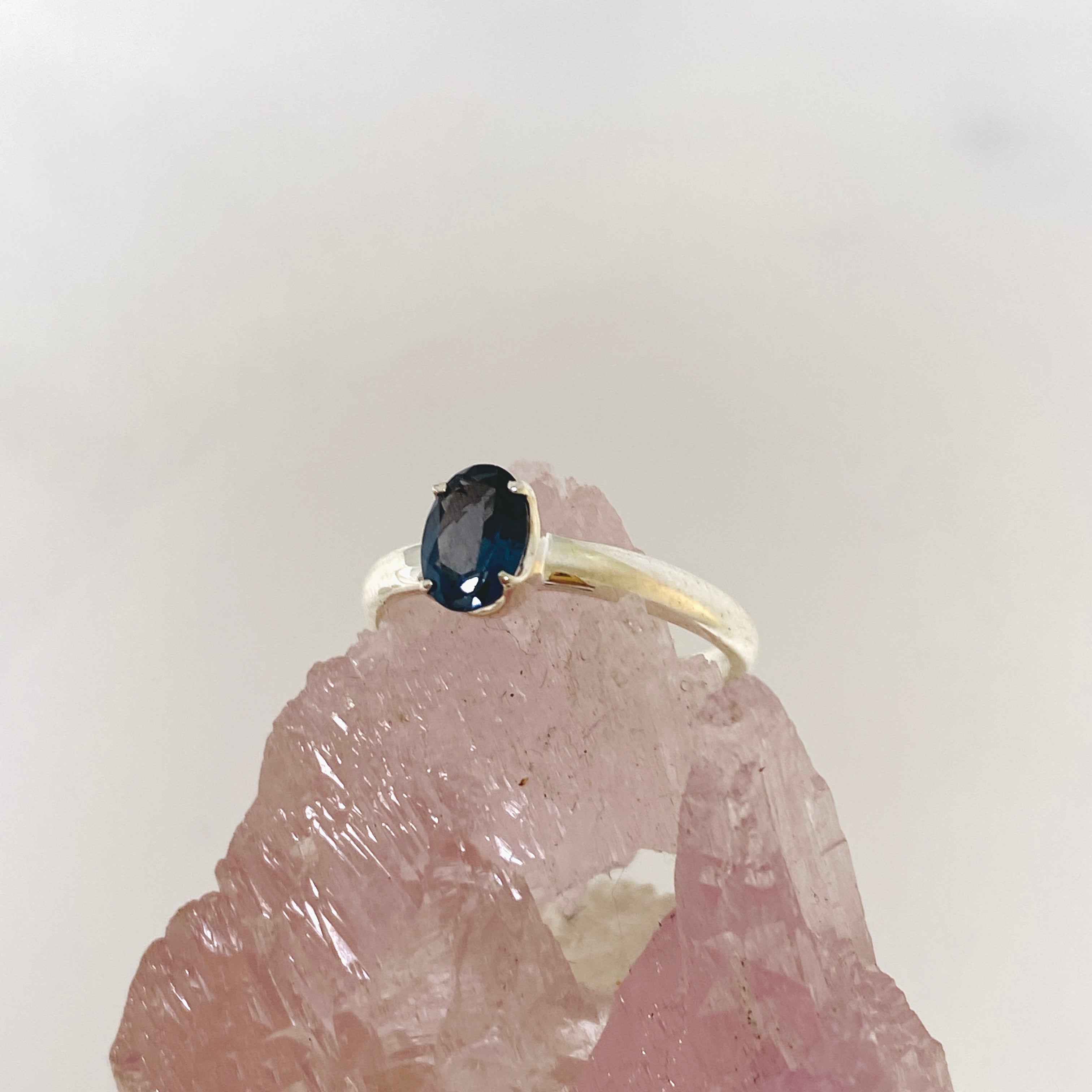 London Blue Topaz Oval Faceted Ring - Size 6 Sterling Silver Women's Jewelry - Perfect for Engagement, Anniversary & Special Occasion Gifts