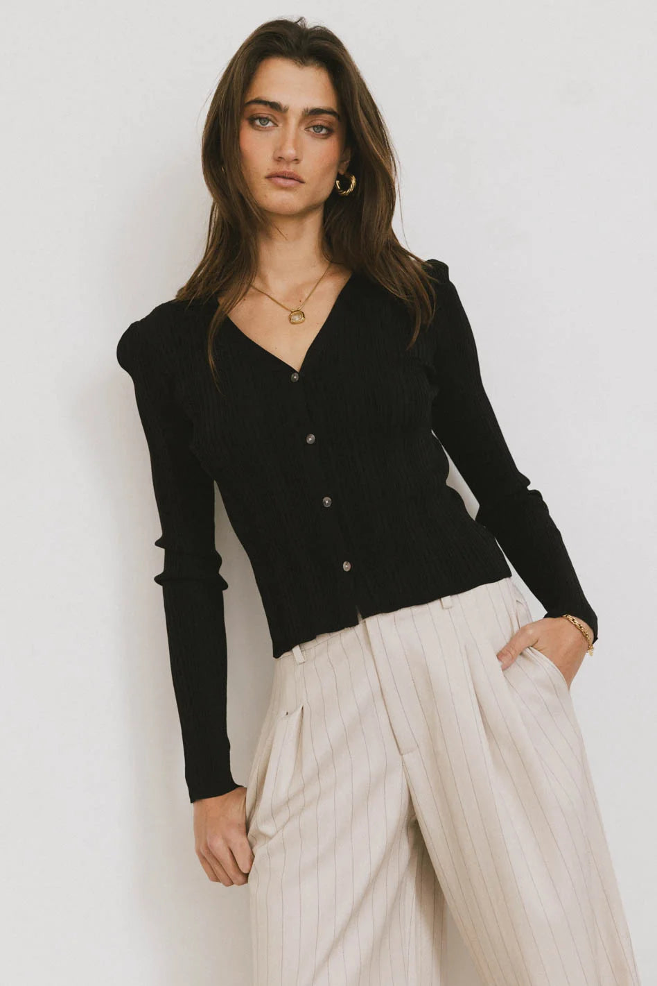 Lucia Black Cardigan for Women - Soft Knit Sweater Wrap, Lightweight & Comfortable - Perfect for Office, Casual Outfits & Fall Layering