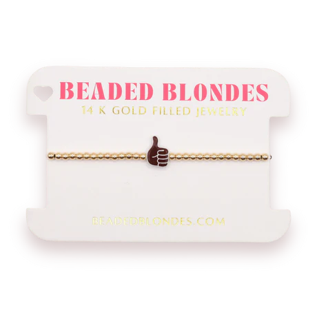 Beaded Blondes Thumbs Up Hand Sign Bracelet - Perfect for Game Day, Sports Events & Cheerleading Accessories